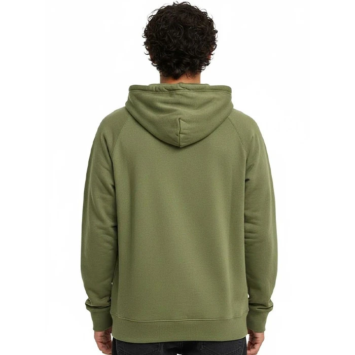 Original men's hoodie with fluffy lining, green color, basic warm top, Circle brand, English order, loose fit and relatively loose fit, code 173 (2)