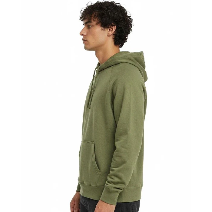 Original men's hoodie with fluffy lining, green color, basic warm top, Circle brand, English order, loose fit and relatively loose fit, code 173 (3)