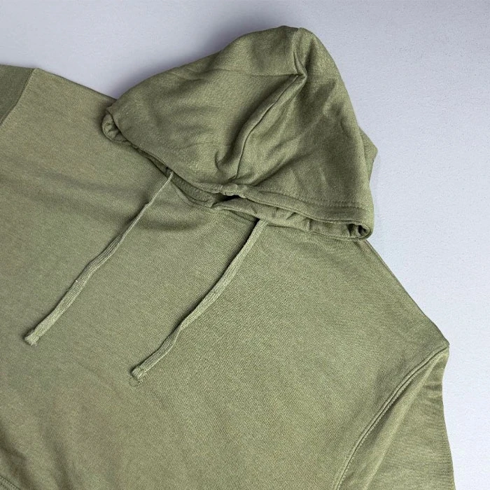 Original men's hoodie with fluffy lining, green color, basic warm top, Circle brand, English order, loose fit and relatively loose fit, code 173 (4)