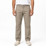 شلوار کتان کنف اورجینال مردانه رنگ نسکافه ای برند pull&bear سفارش اسپانیایی مدل راسته کد 2044