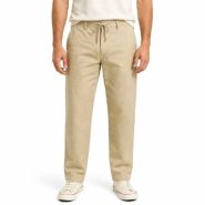 شلوار کتان کنف اورجینال مردانه رنگ نسکافه ای برند pull&bear سفارش اسپانیایی مدل راسته کد 2045