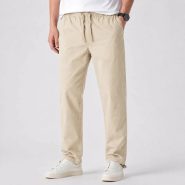 شلوار کنف pull&bear کمر‌کشی اورجینال سفارش اسپانیا کرمی کد 2050