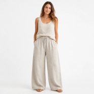 شلوار لنین اورجینال H&M رنگ کرمی کد 2070