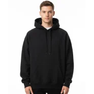 هودی داخل کرکی اورجینال مردانه رنگ مشکی بیسیک گرم بالا برند pull&bear سفارش اسپانیایی تنخوری و قواره نسبتا آزاد کد 180